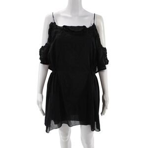 Thakoon Addition Women Slip Dress Black Polyester Knee Length Designer Size S